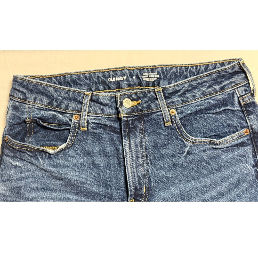 Old Navy Extra High-Rise Sky-Hi Wide-Leg Jeans Bedford Blue Size 6 732521-00 - Picture 3 of 8